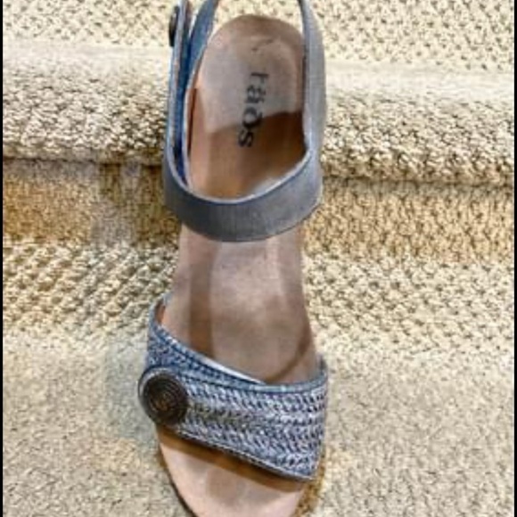 TAOS Sandles. Woven adjustable straps, Steel blue. 39/7.5 - Picture 2 of 4